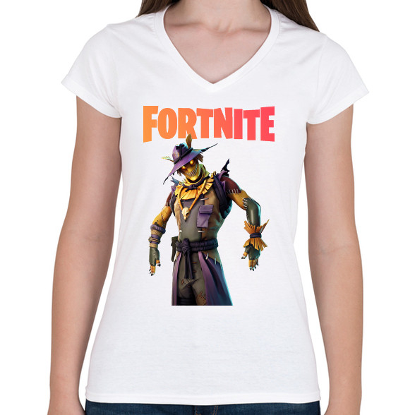 Scarecrow Fortnite-Női V-nyakú póló