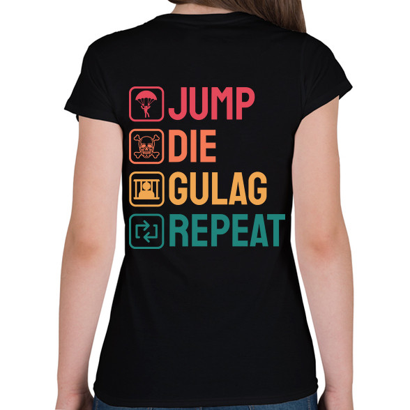 Jump, Die, Gulag, Repeat-Női V-nyakú póló