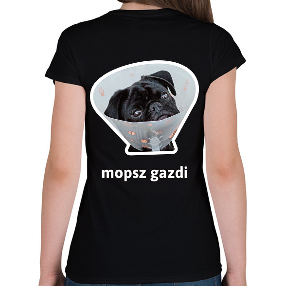 mopsz gazdi 5-Női V-nyakú póló