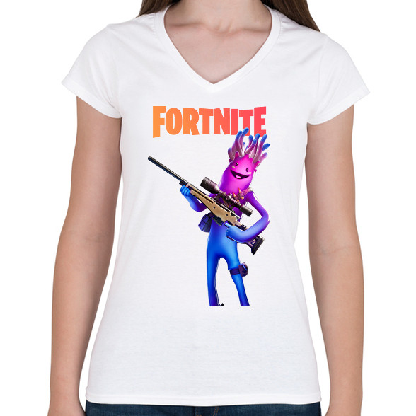 Jellie Fortnite-Női V-nyakú póló