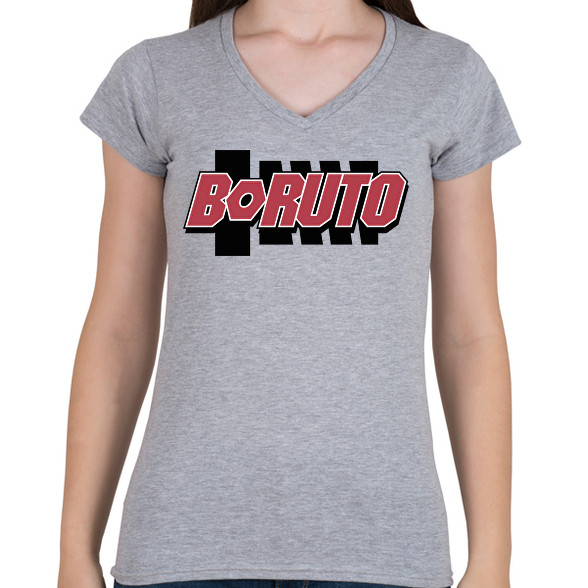 BORUTO logo-Női V-nyakú póló