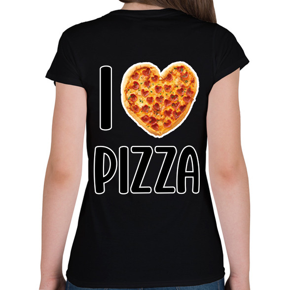 I love pizza-Női V-nyakú póló