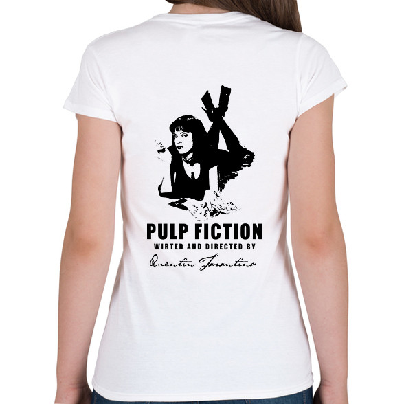 PULP FICTION-BLACK-Női V-nyakú póló