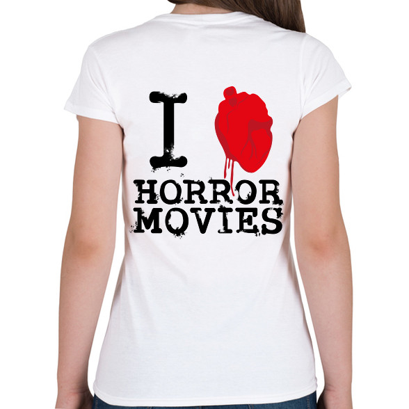 I love horror movies-Női V-nyakú póló