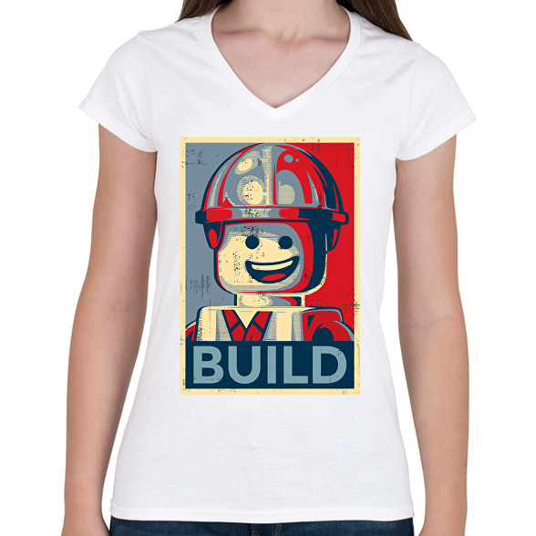 Build it!-Női V-nyakú póló