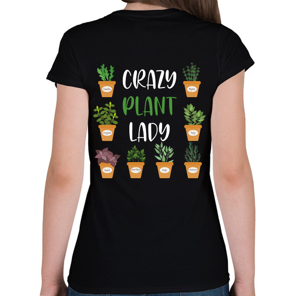 Crazy plant lady - Fehér-Női V-nyakú póló