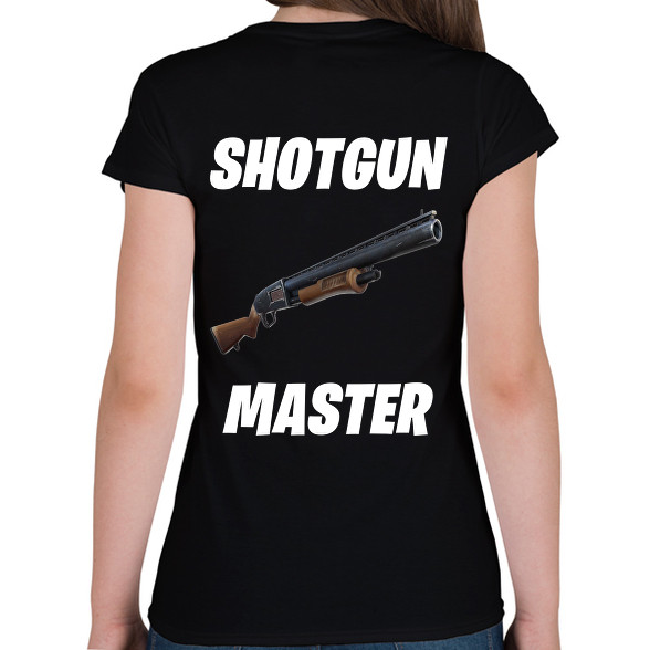 Shotgun Master - Fortnite (Fehér)-Női V-nyakú póló