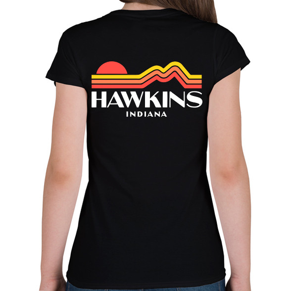 Hawkins Indiana Retro-Női V-nyakú póló