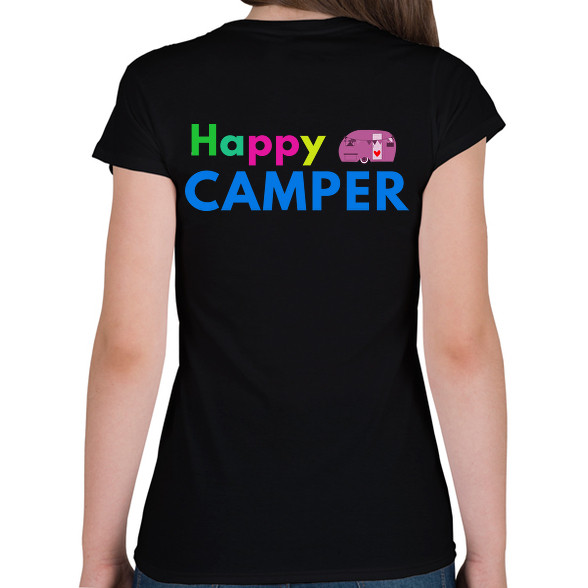 HAPPY CAMPER-Női V-nyakú póló