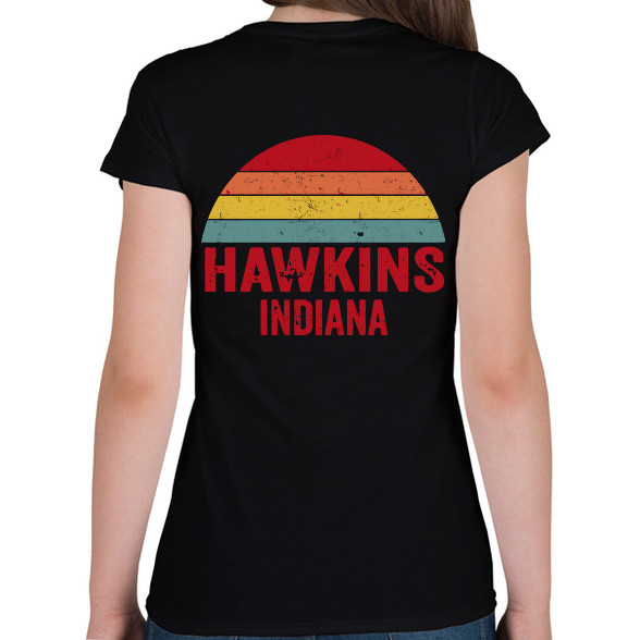 Retro Hawkins Indiana-Női V-nyakú póló