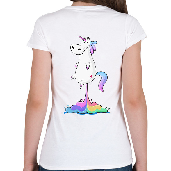 Unicornis fart  RAINBOW-Női V-nyakú póló