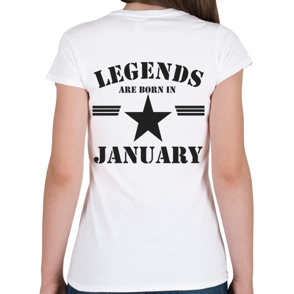 Legends are born in january-Női V-nyakú póló