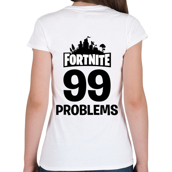 99 Probléma - Fortnite-Női V-nyakú póló