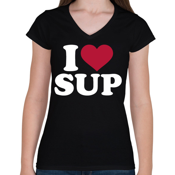 I love SUP!-Női V-nyakú póló