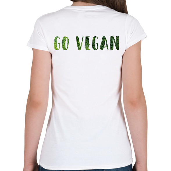 Go vegan-Női V-nyakú póló