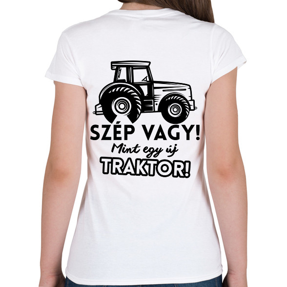 Szép vagy mint egy új traktor-Női V-nyakú póló