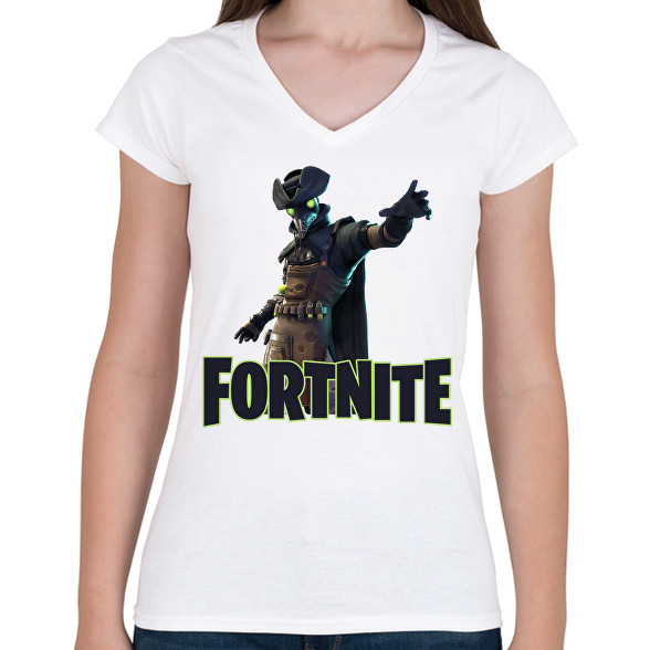 Plague - Fortnite skin-Női V-nyakú póló