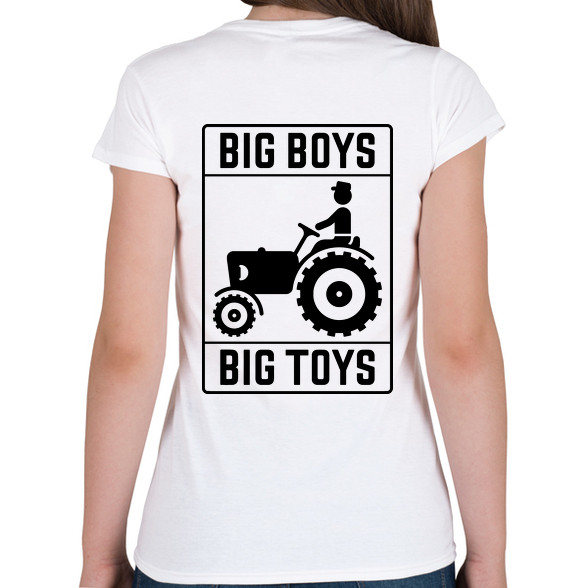 Big boys big toys - traktoros-Női V-nyakú póló