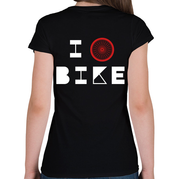 I love bike (white)-Női V-nyakú póló