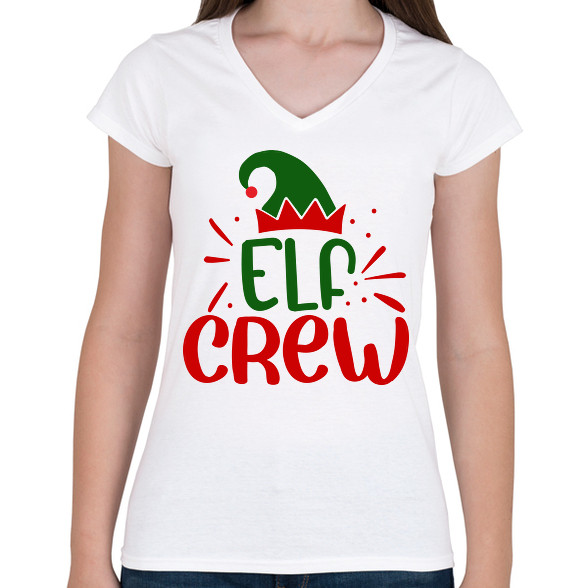 Elf crew-Női V-nyakú póló