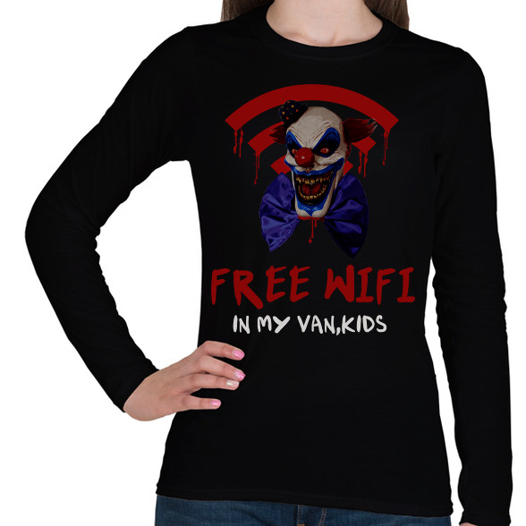 evil clown-free wifi-Női hosszú ujjú póló