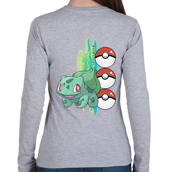 pokemon bulbasaur-Női hosszú ujjú póló