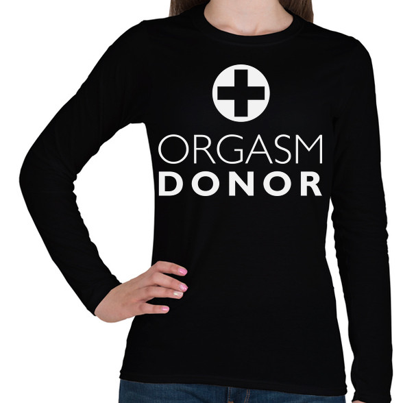 orgasm-donor-white-Női hosszú ujjú póló