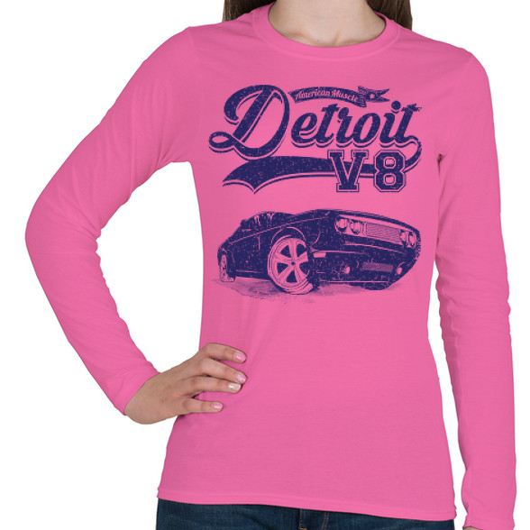 Detroit V8-Női hosszú ujjú póló