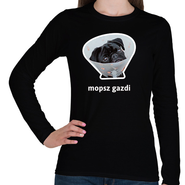 mopsz gazdi 5-Női hosszú ujjú póló