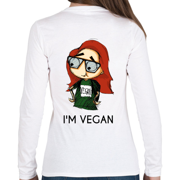 I m vegan-Női hosszú ujjú póló