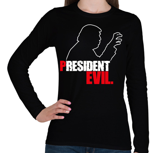 President Evil-Női hosszú ujjú póló