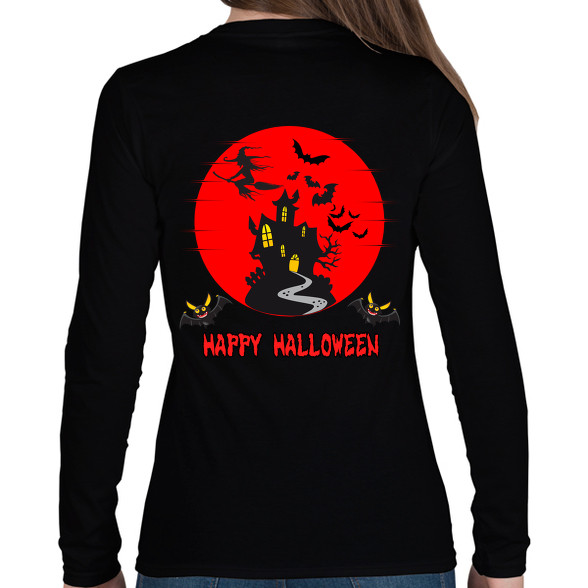 happy halloween-Női hosszú ujjú póló