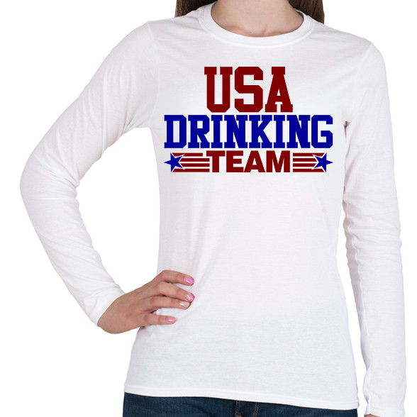 USA drinking team-Női hosszú ujjú póló