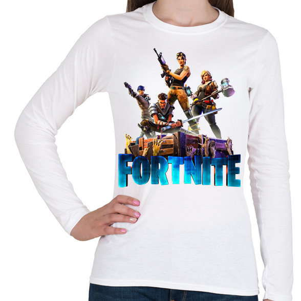 Fortnite poster 6  -Női hosszú ujjú póló