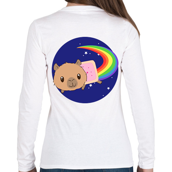 Nyan cat capybara-Női hosszú ujjú póló