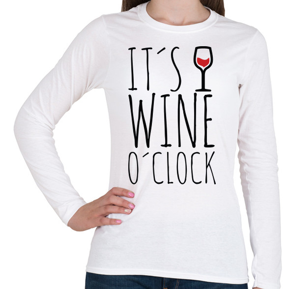 Wine o'clock-Női hosszú ujjú póló