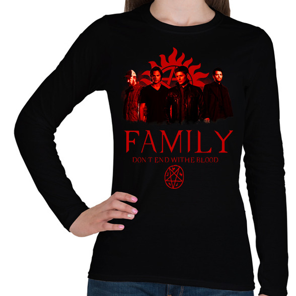 SUPERNATURAL FAMILY RED-Női hosszú ujjú póló