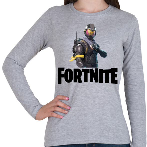 Fortnite #6 /Black/-Női hosszú ujjú póló