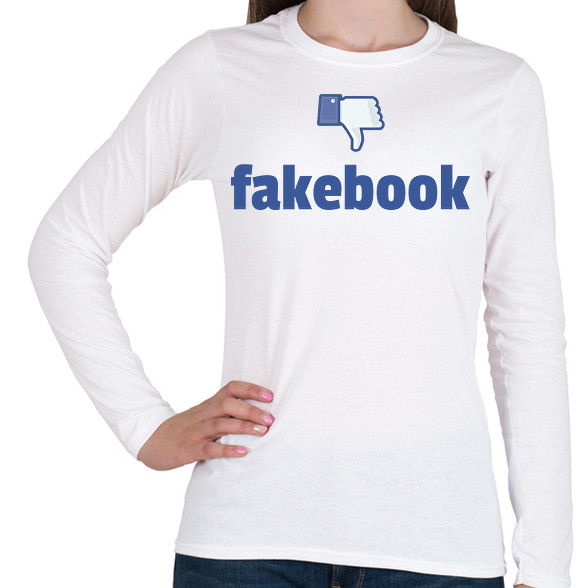 fakebook-Női hosszú ujjú póló