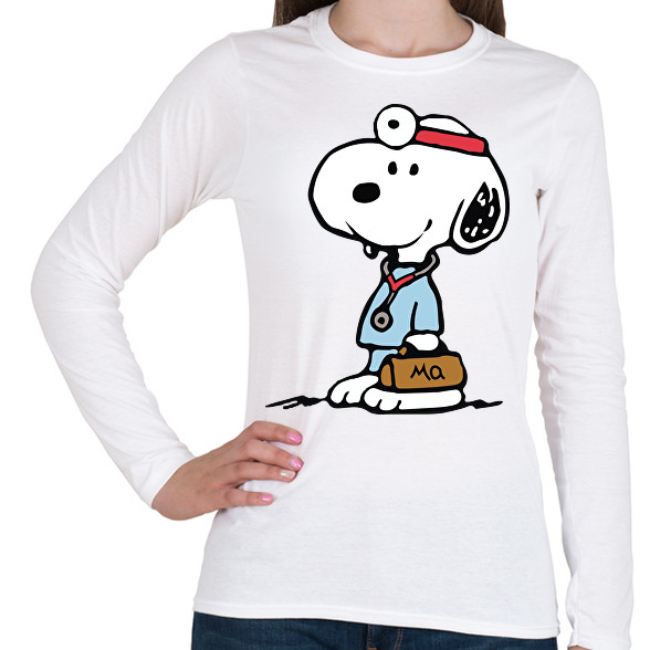 Snoopy doki-Női hosszú ujjú póló