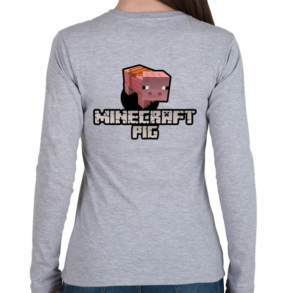 Minecraft pig-Női hosszú ujjú póló