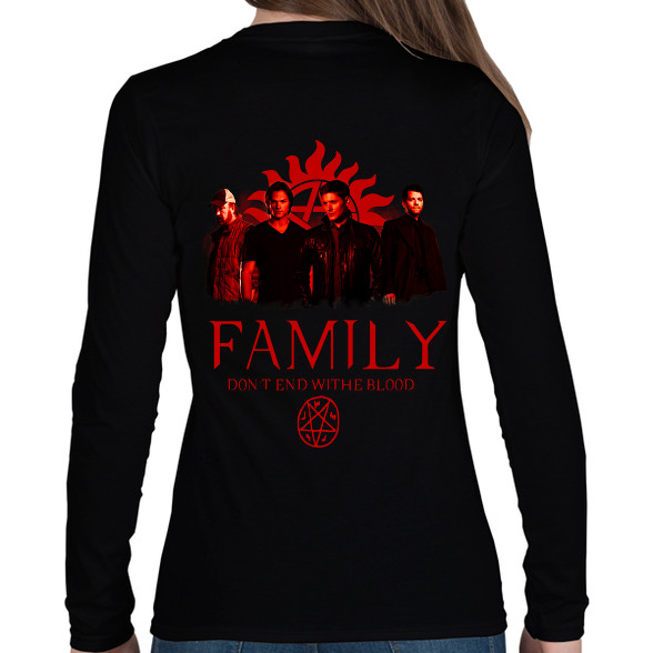 SUPERNATURAL FAMILY RED-Női hosszú ujjú póló