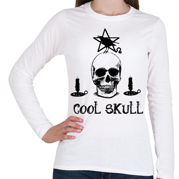 cool skull-Női hosszú ujjú póló