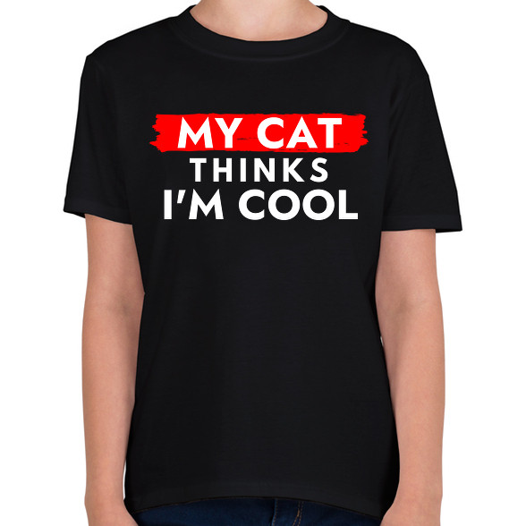 My cat thinks I'm Cool-Gyerek póló