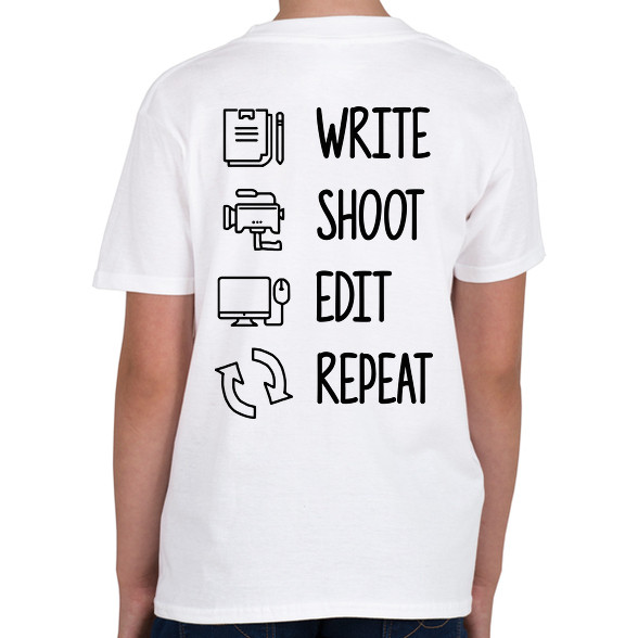 Write, shoot, edit, repeat-Gyerek póló