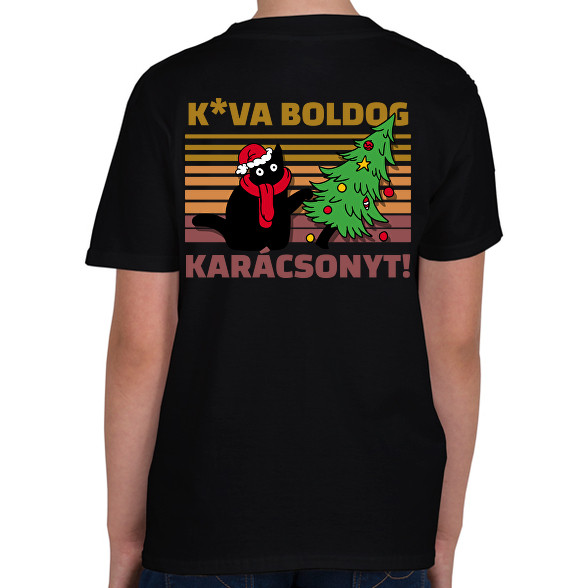 Kva boldog karácsonyt cica-Gyerek póló