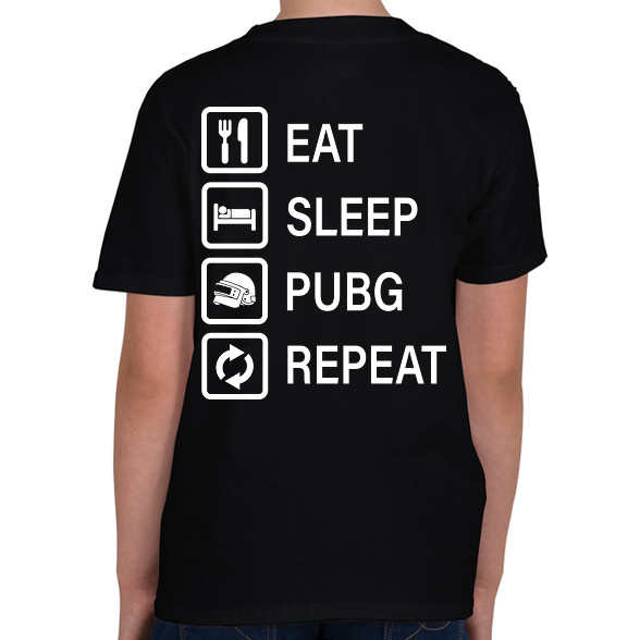 Eat Sleep PUBG Repeat - Fehér-Gyerek póló