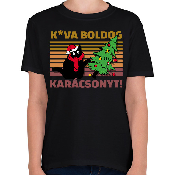 Kva boldog karácsonyt cica-Gyerek póló