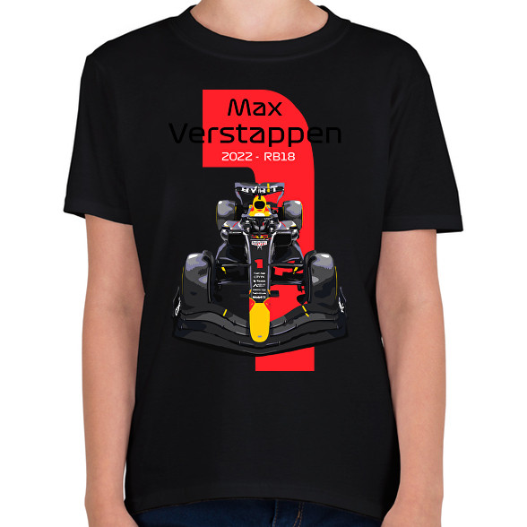 Max Verstappen 1 autóversenyző - fekete felirat-Gyerek póló