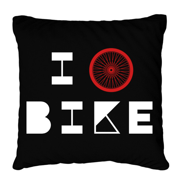 I love bike (white)-Párnahuzat, Díszpárnahuzat